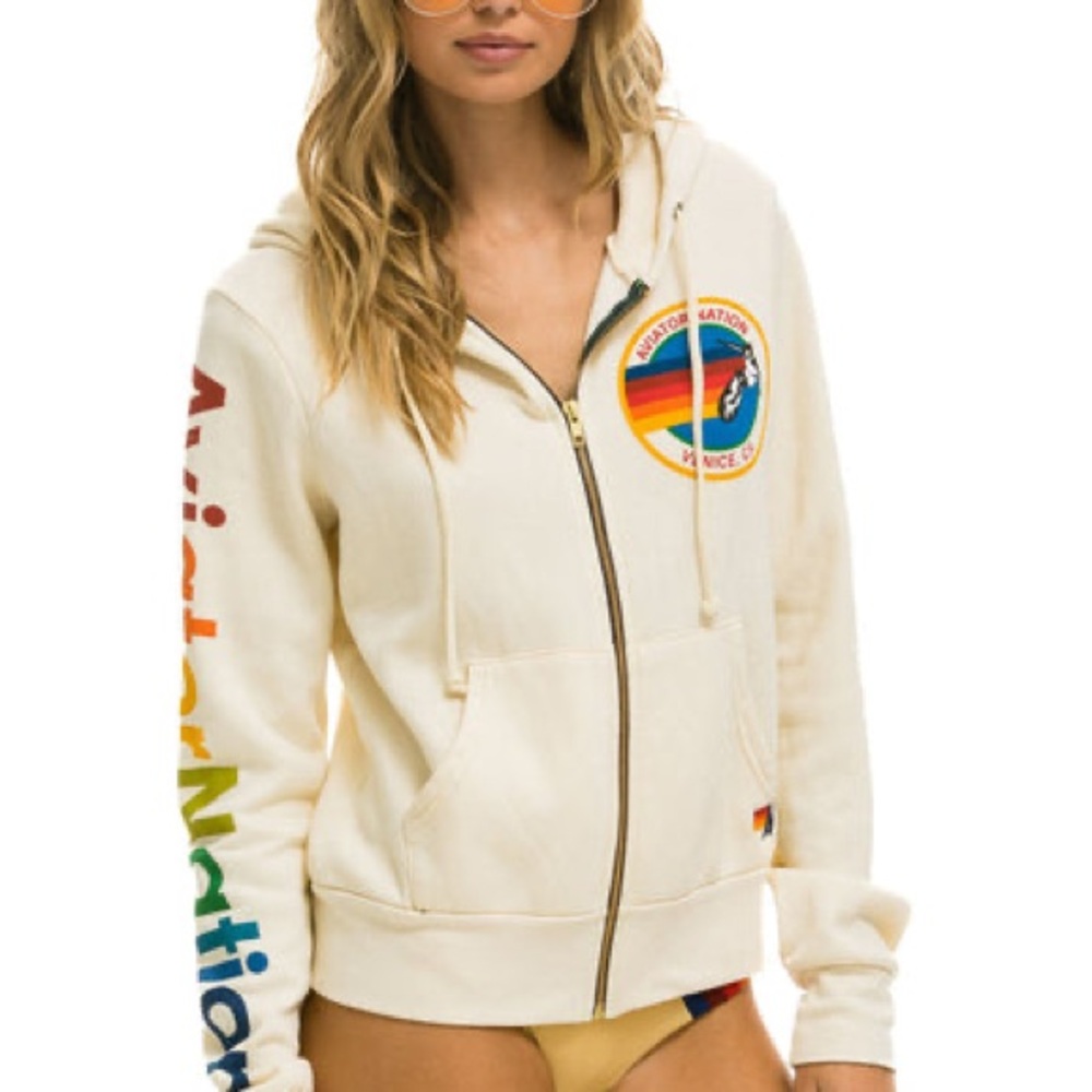 Aviator Nation Hoodie - Vintage White
